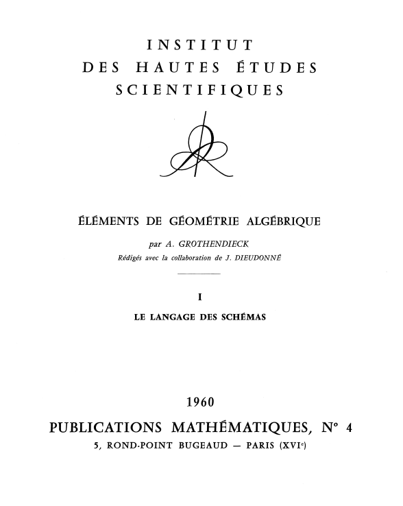 Elements de Géometrie algébrique I cover